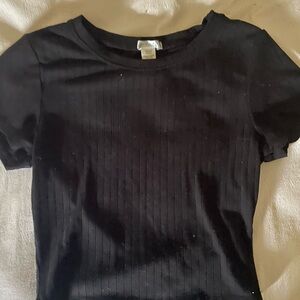 Target Black Short Sleeve Ribbed Tee